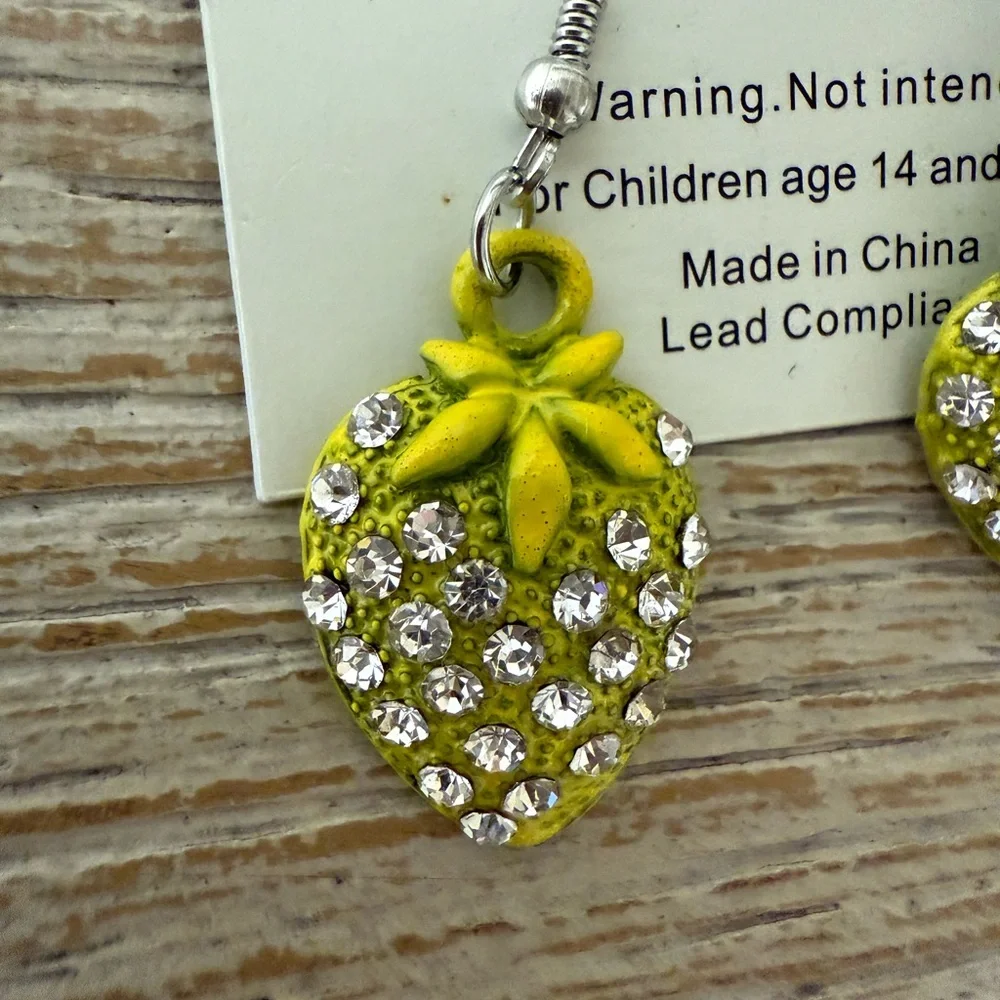 Kids Yellow Strawberry Earrings